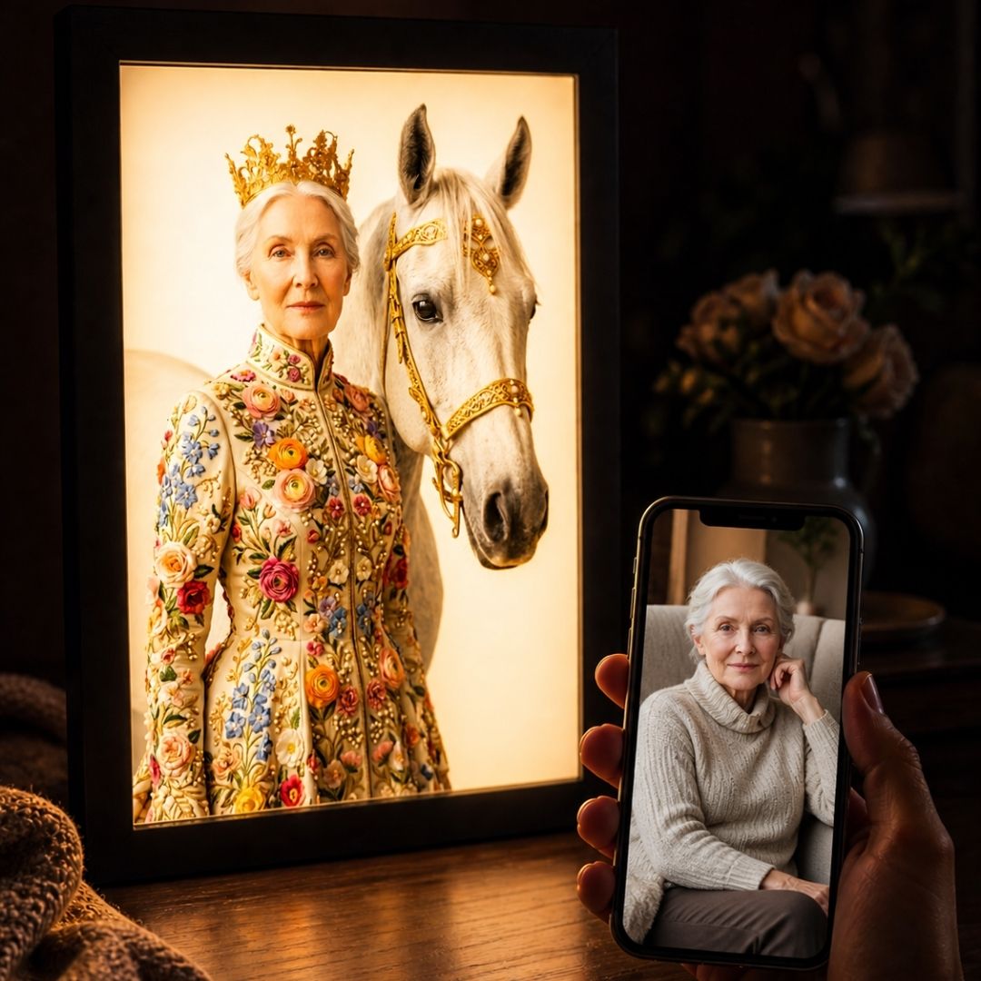 The Majestic Queen of the White Stallion Portrait