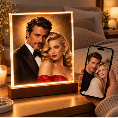 The Golden Hollywood Glamour Couple Portrait