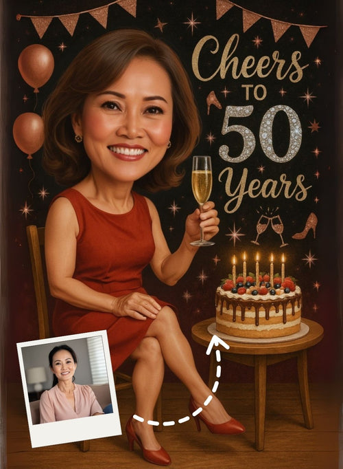 Wine, Cake & Candles Portrait