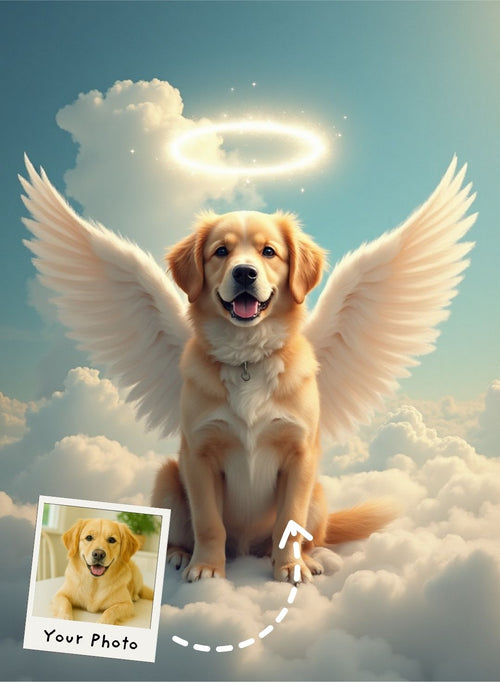 Angel Tails Above Portrait
