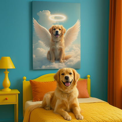 Angel Tails Above Portrait