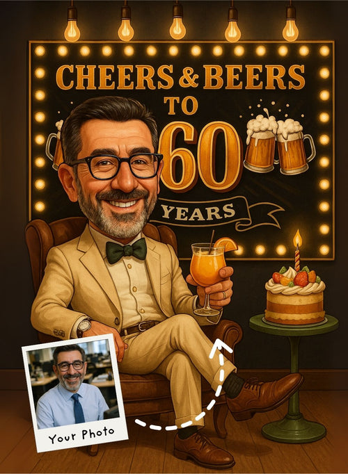 Birthday Cheers & Brew Portrait