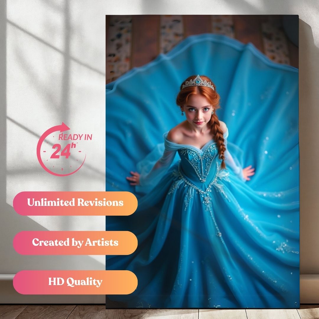 Royal Grace in Blue Portrait
