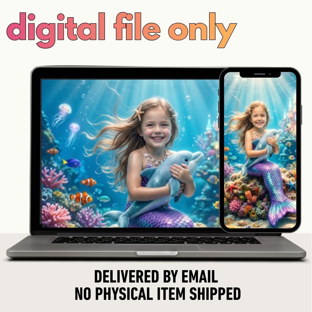 Dolphin Mermaid Princess Portrait