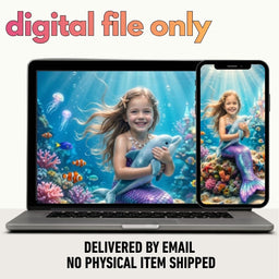 Dolphin Mermaid Princess Portrait