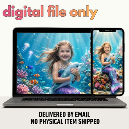 Dolphin Mermaid Princess Portrait