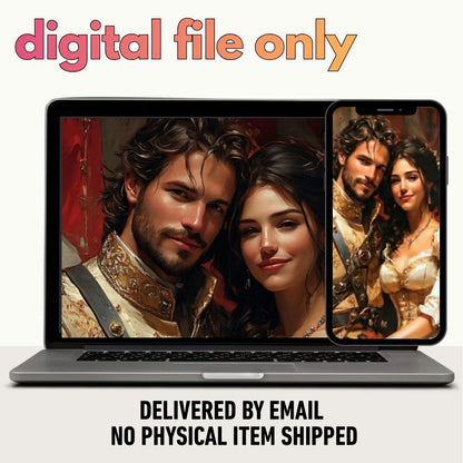 Fairytale Knight and Princess Couple Portrait