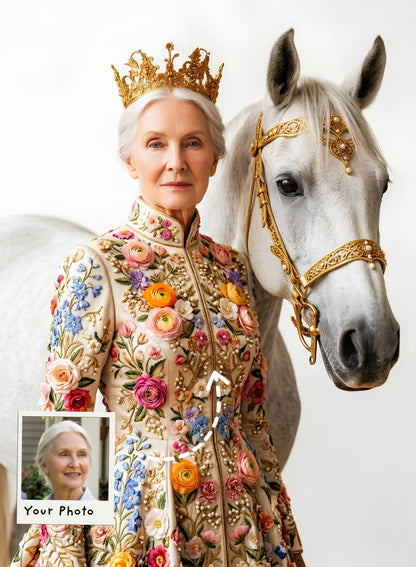 The Majestic Queen of the White Stallion Portrait