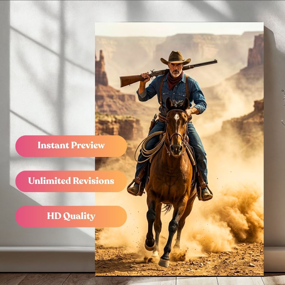 Cowboy of the Endless Dunes Portrait
