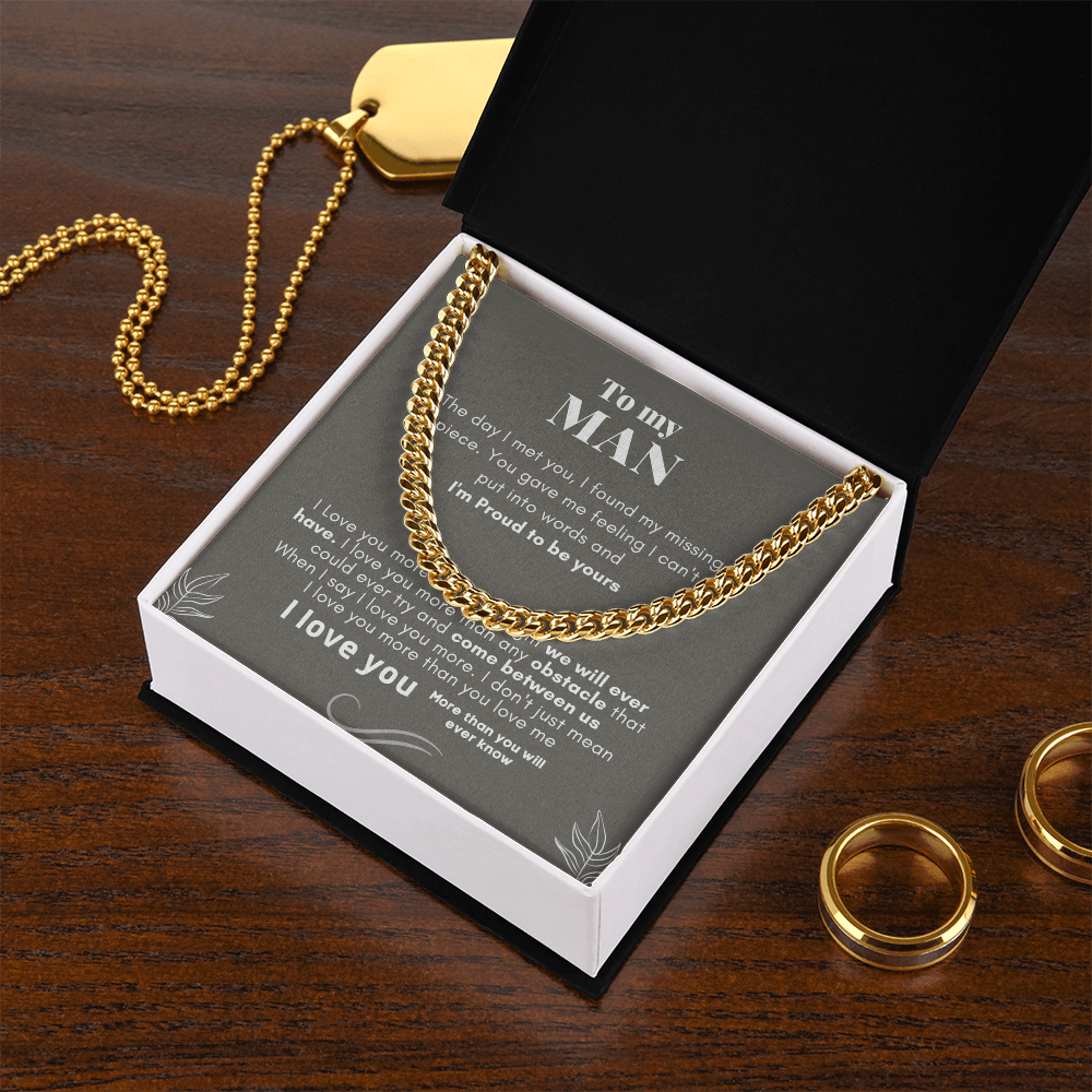 To My Man Cuban Link Chain Necklace V3