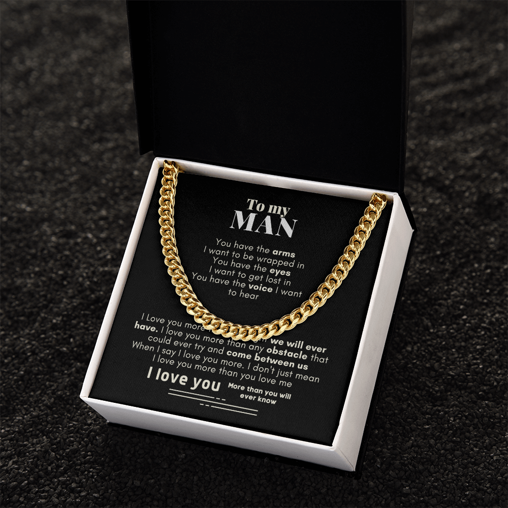 To My Man Cuban Link Chain Necklace V4