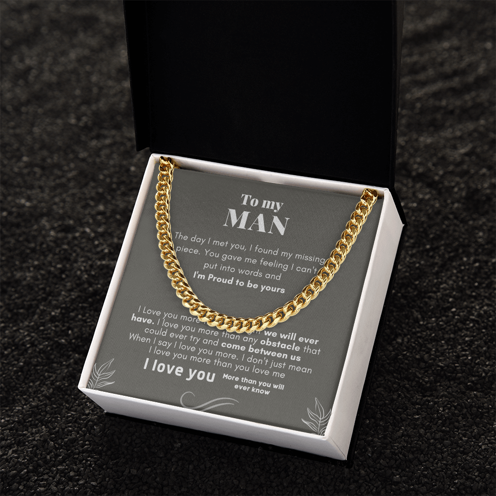 To My Man Cuban Link Chain Necklace V3