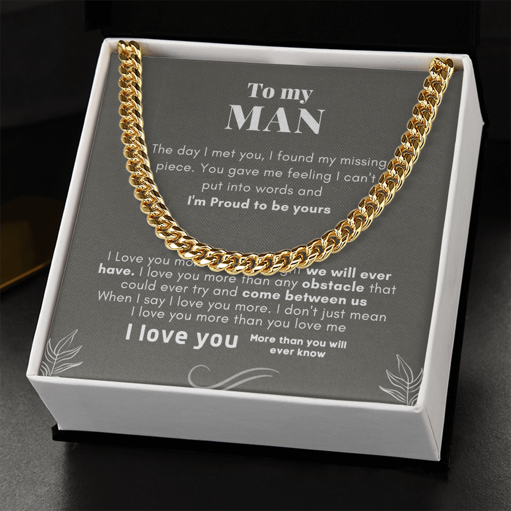 To My Man Cuban Link Chain Necklace V3