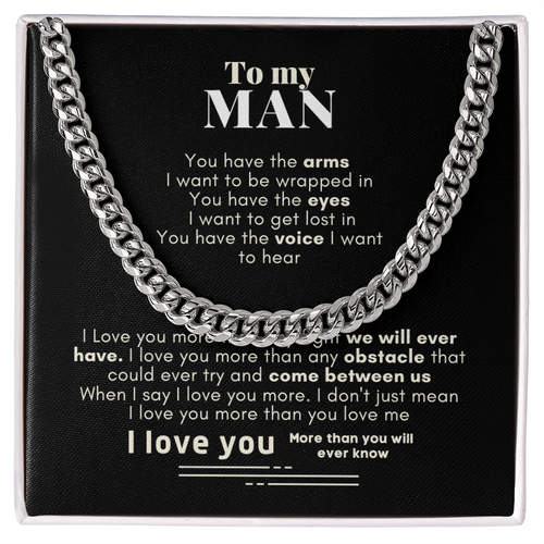 To My Man Cuban Link Chain Necklace V4