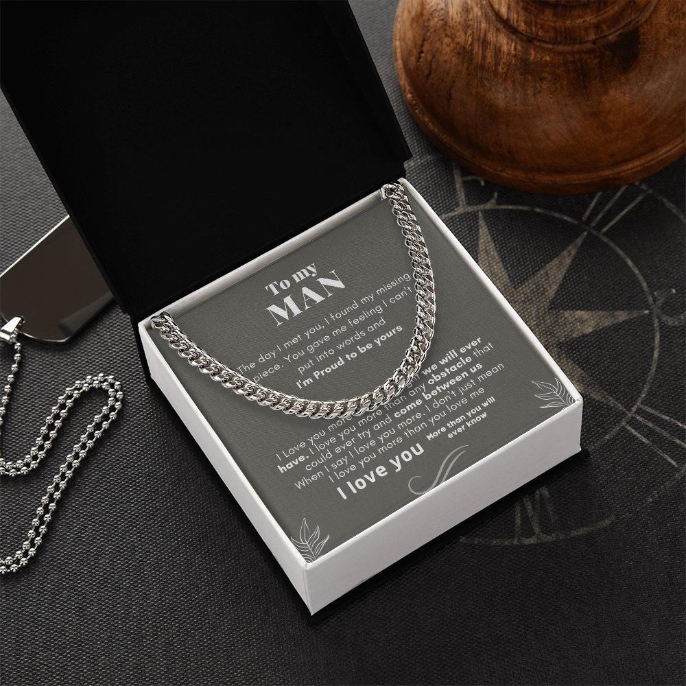 To My Man Cuban Link Chain Necklace V3