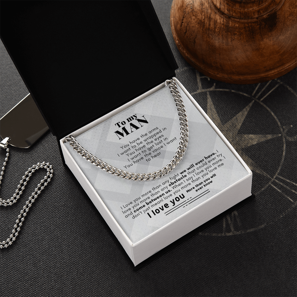 To My Man Cuban Link Chain Necklace