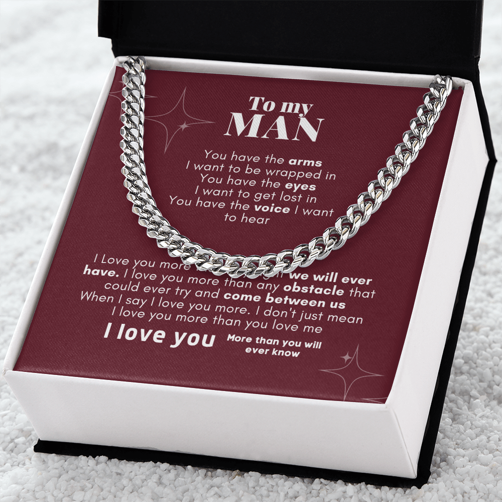 To My Man Cuban Link Chain Necklace V2