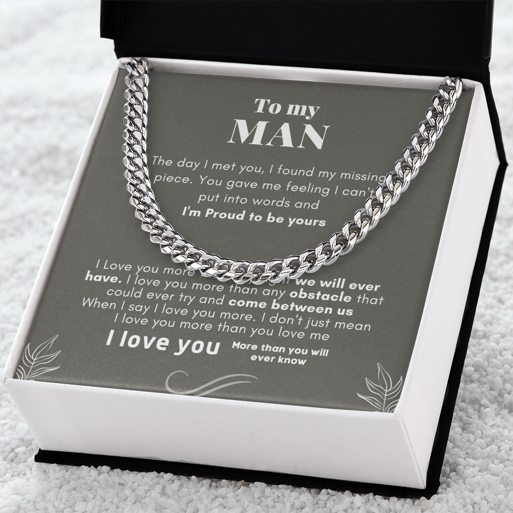 To My Man Cuban Link Chain Necklace V3