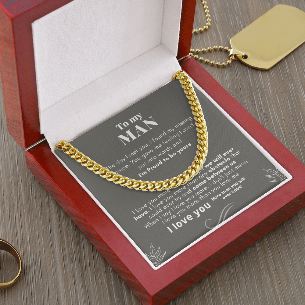 To My Man Cuban Link Chain Necklace V3