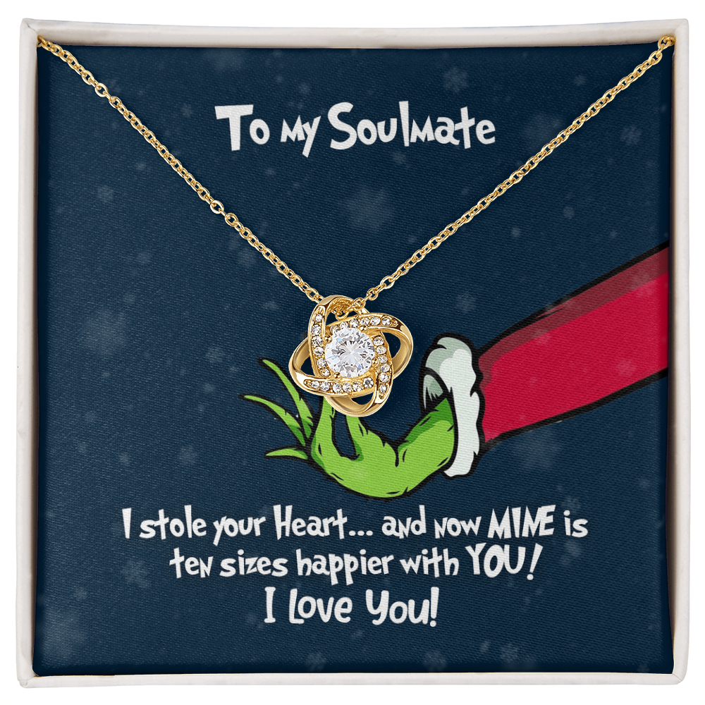 To My Soulmate Grinch Love Knot Necklace