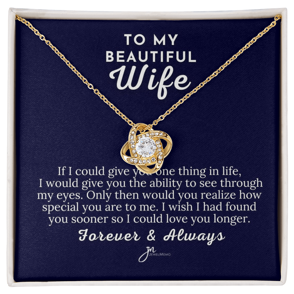 To My Beautiful Wife Love Knot Necklace