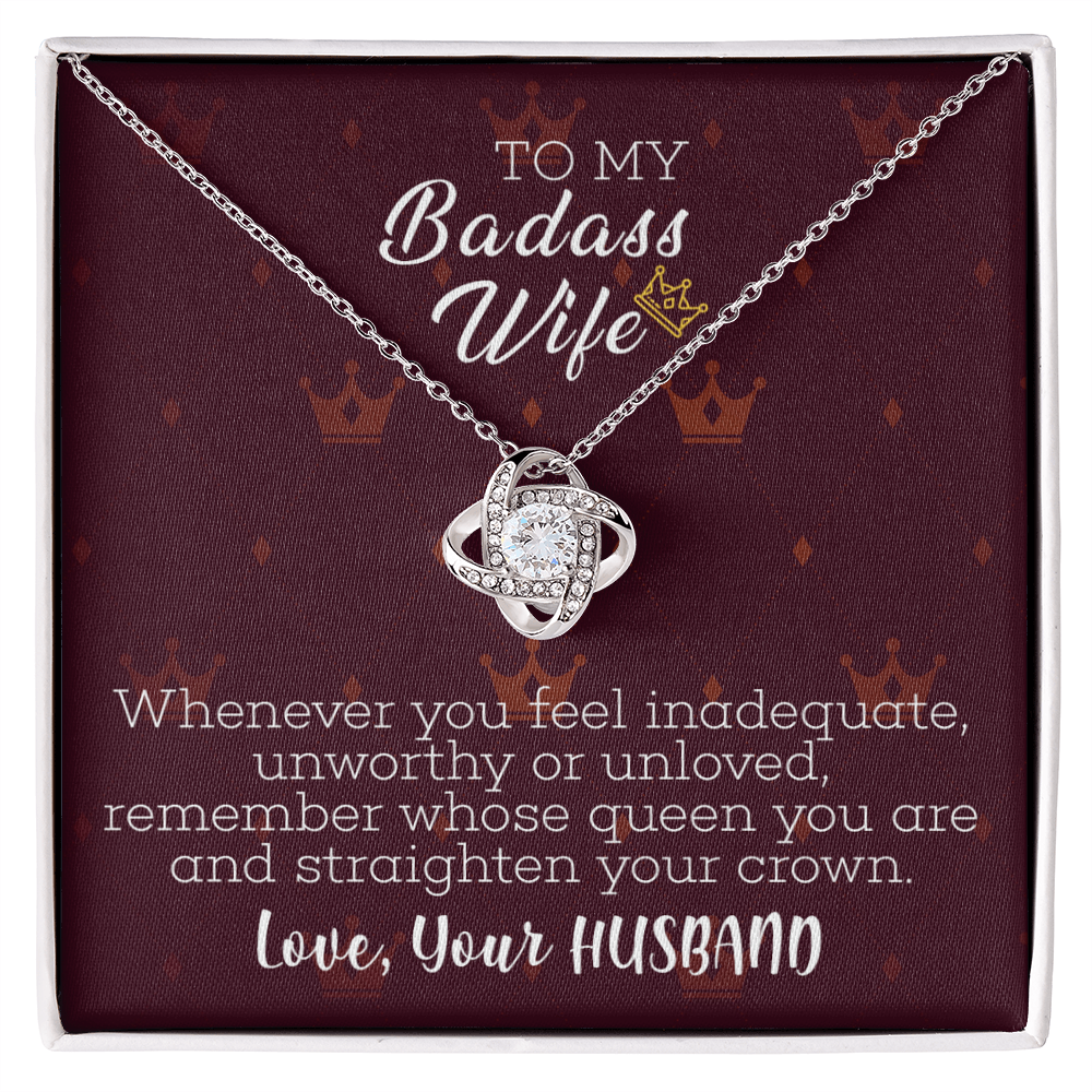 To My Badass Wife Love Knot Necklace