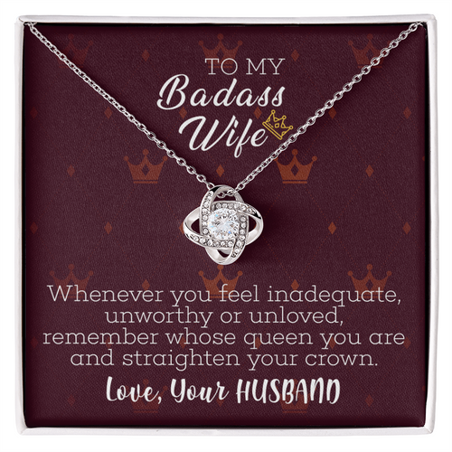 To My Badass Wife Love Knot Necklace