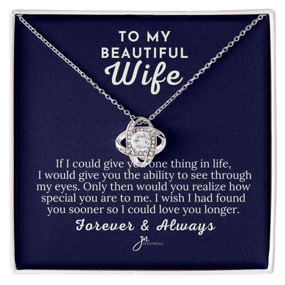 To My Beautiful Wife Love Knot Necklace